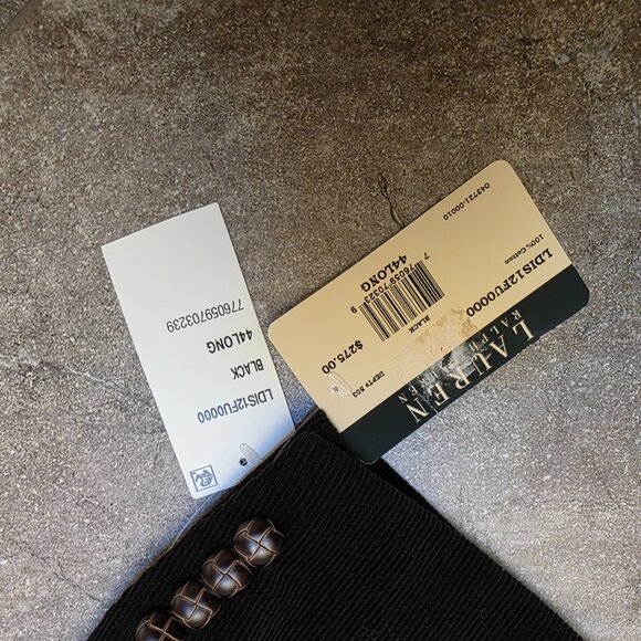 Vintage Polo Ralph Lauren Corduroy Blazer Mens 44L Black Leather Elbow Patches - Picture 4 of 11